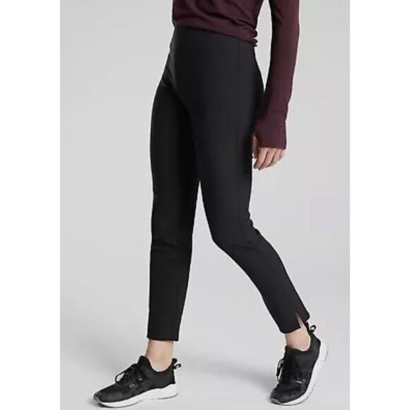 Athleta Wander Slim Ankle pants side pockets Black Stretch Crepe Women's 2 - Picture 1 of 10